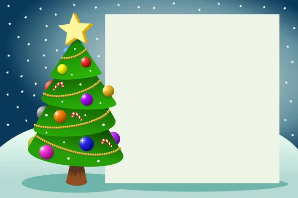 Karácsony karácsony fa üres kártya háttér — Stock Vector
