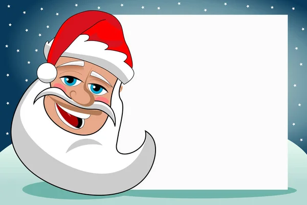 Santa Claus blanco kaart christmas xmas achtergrond — Stockvector