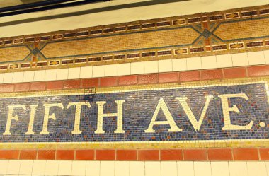 Beşinci ave avenue metro mozaik new York'un manhattan