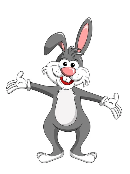 Šťastné Velikonoce králík nebo Bunny dávat obejmout, samostatný — Stockový vektor