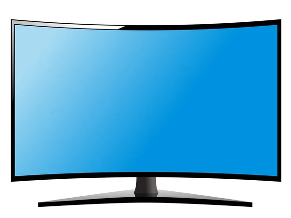 Modern teknoloji düz Tv ya da televizyon stand ile ve parabolik — Stok Vektör
