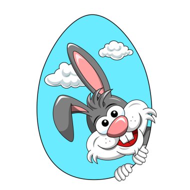 Sevimli tavşan ya da tavşan göz boo izole yumurta şekil--dan a