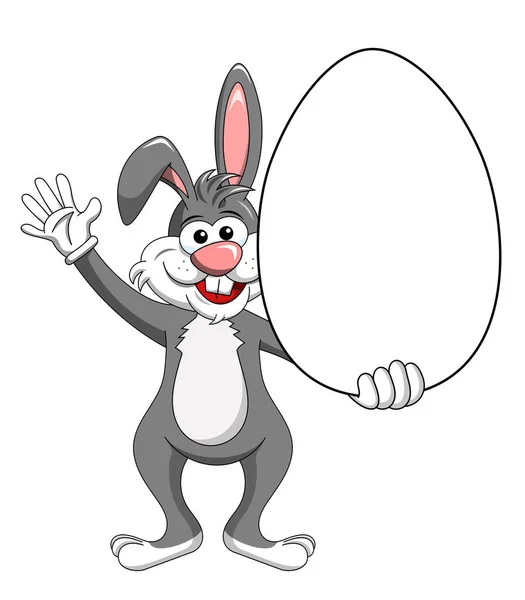 Kanin eller bunny håller tom kopia utrymme ägg isolerade — Stock vektor