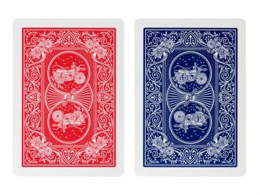 Yan poker oyun üzerinde beyaz izole kart geri