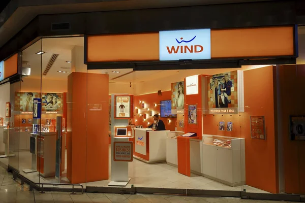 Wind Infostrada telecommunications company stand — Stock Photo, Image