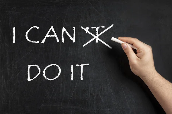 Can't do becoming I can do it on blackboard chalkboard — Stock Photo, Image