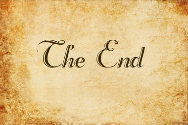 Sonunda eski vintage kağıt üzerinde el yazısı