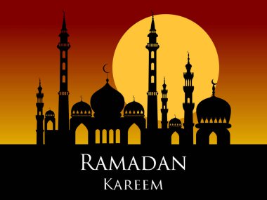 Ramazan kareem Arap Camii siluet günbatımı gündoğumu adam