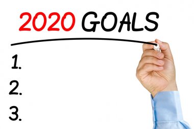 2020 hedefleri metin siyah keçeli ile altını işadamı