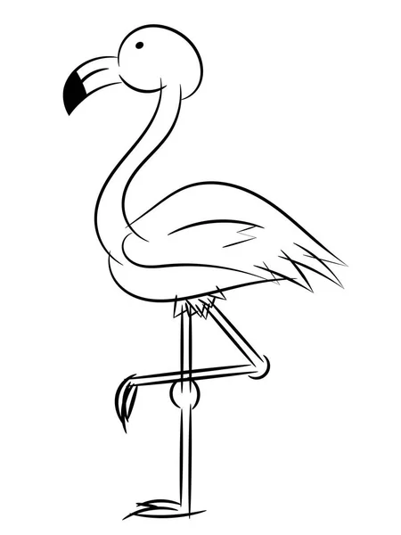 Flamingo yarım yamalak izole — Stok Vektör