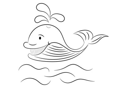 Balina Yüzme yarım yamalak izole