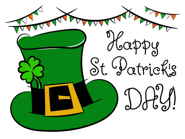 Joyeux chapeau de trèfle Saint Patrick isolé — Image vectorielle