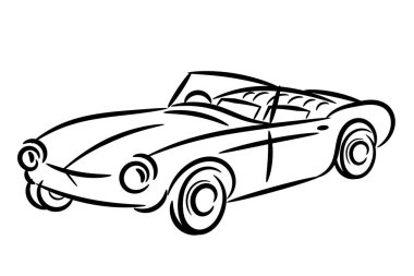 Eski model retro araba stilize izole