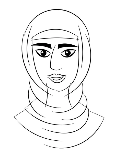 Αραβικά κεφάλι Πορτρέτο γυναίκας απομονωμένες — Διανυσματικό Αρχείο