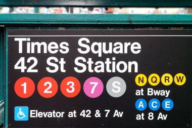 Times Square metro işareti New York City ABD tüpler