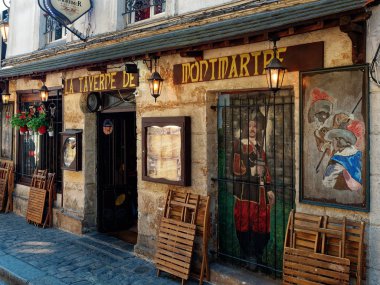 Montmartre Paris Fransa 'daki Vintage Taverna