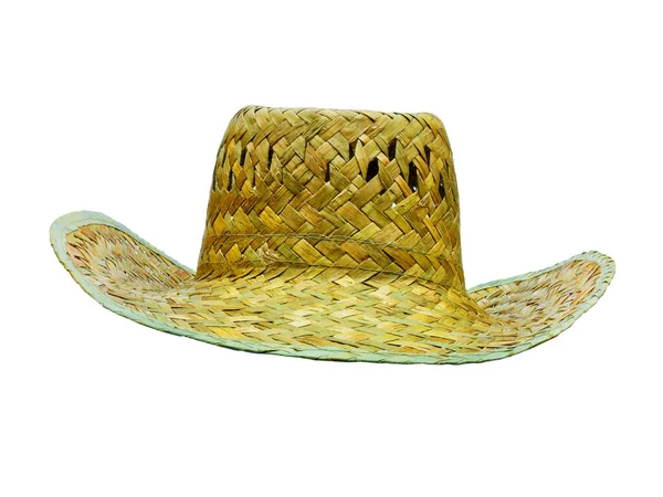 Palha chapéu isolado na vista frontal branca — Fotografia de Stock