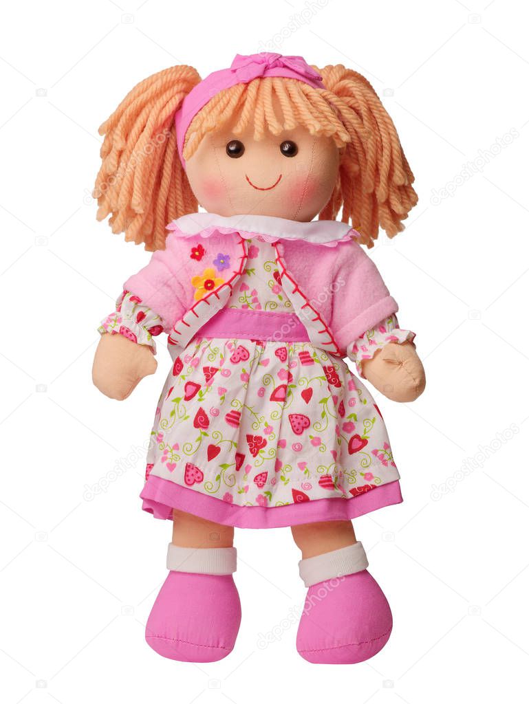 Rag doll isolated on a white background