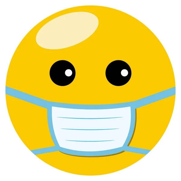 Emoticon Emoji Μάσκα Προσώπου Ασθένεια Ασθένεια Ασθένεια Υποφέρουν Απομονωμένη — Διανυσματικό Αρχείο