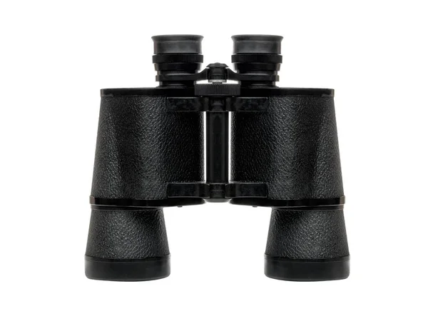 Black Binoculars Standing Isolated White Background — Stock Photo, Image