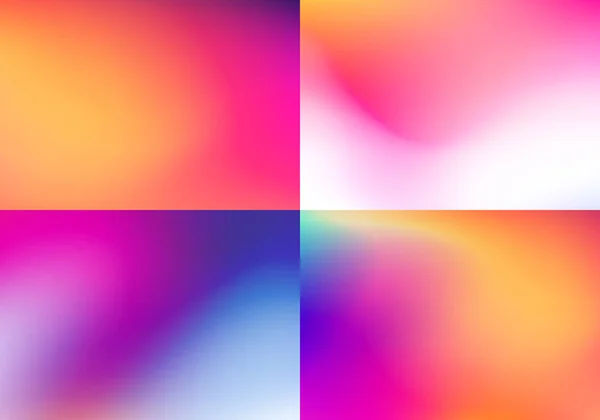 Set of Colorful Blurred Backgrounds. Sleek Multicolored Vector Gradients — Stock Vector