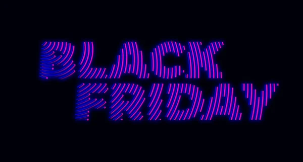 Brillante texto del Viernes Negro sobre fondo oscuro. Neon Vector Element para Black Friday Venta Banners y Carteles — Vector de stock