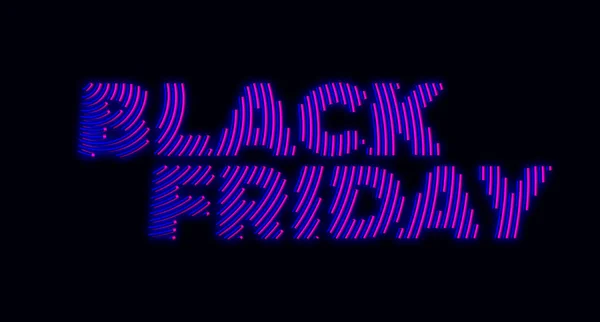 Glühender schwarzer Freitagstext auf dunklem Hintergrund. Neon-Vektorelement für Black Friday Sale Banner und Poster Vektorgrafiken