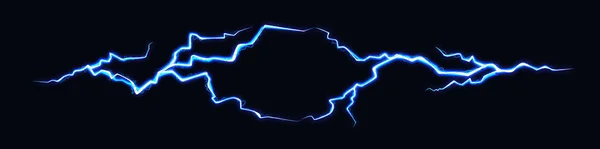 Vektorillustration zweier abstrakter elektronischer Blitze auf schwarzem Hintergrund. Stromladung Donner Schock lizenzfreie Stockillustrationen