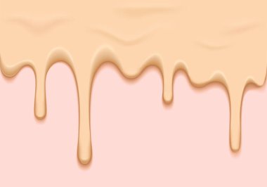 Sıvı Vakfın Dokusunun Vektör İllüstrasyonu. Cilt Tonu Vakfı Kremi Döküldü. Özet Makyaj Arkaplanı