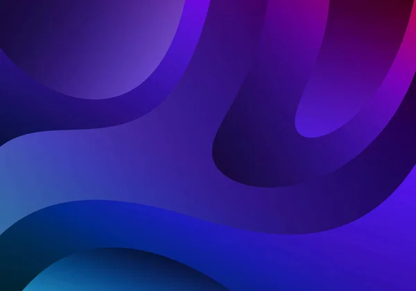 Fondo azul y púrpura abstracto con ondas. Banner mínimo vectorial con formas geométricas y gradientes — Vector de stock