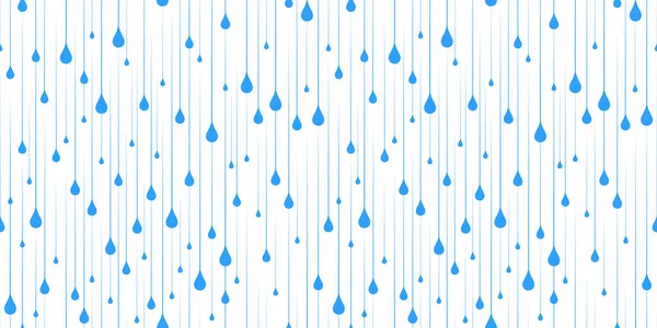 Padrão sem costura vetorial com gotas de chuva azul. Ilustração minimalista abstrata de gotas em fundo branco —  Vetores de Stock