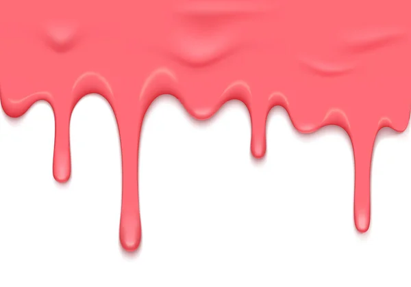 Vektorrand mit herabtropfendem rosa Schleim. Schleimimpuls-Illustration — Stockvektor