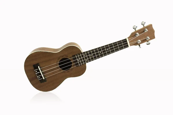 The brown ukulele, clipping path — Stock Photo, Image