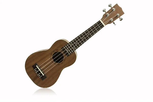 The brown ukulele, clipping path — Stock Photo, Image