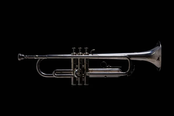 Silver trumpet isolated — Stock Photo, Image