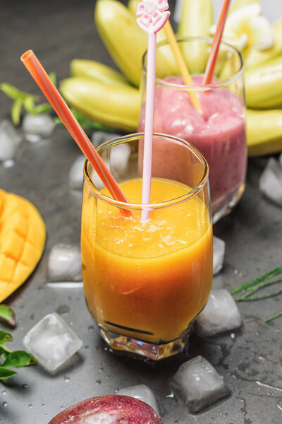 Tropical fresh smoothie in a glass