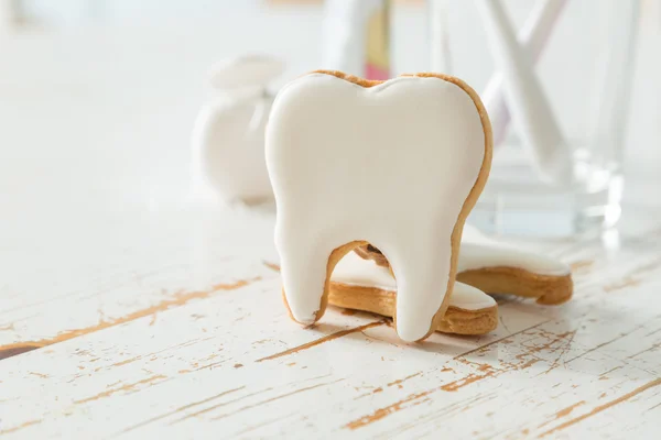 Тло зубів у формі печива — стокове фото