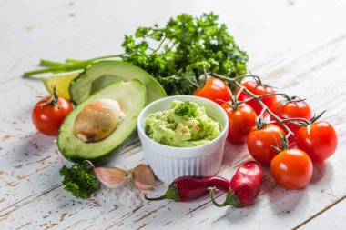 Guacamole sos ve indredients