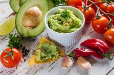 Guacamole sos ve indredients