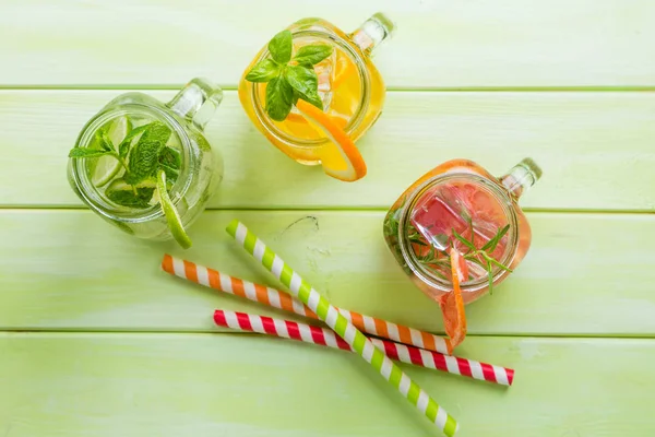 Selection of infused water for detox — Stock Photo, Image