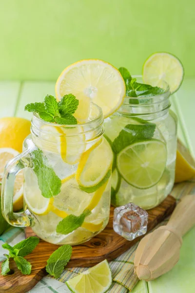 Selection of infused water for detox — Stock Photo, Image