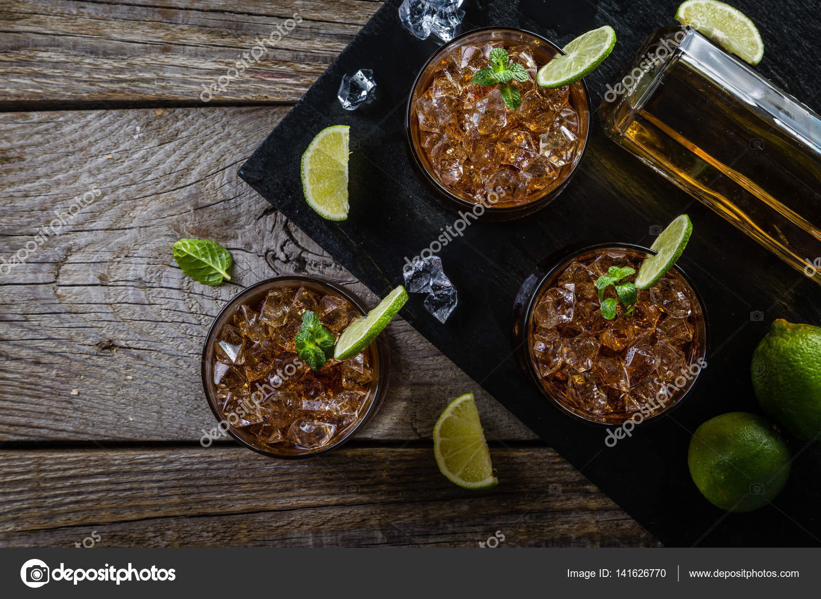 Download Rum And Cola Cocktail In Glasses Stock Photo C Anaumenko 141626770 PSD Mockup Templates