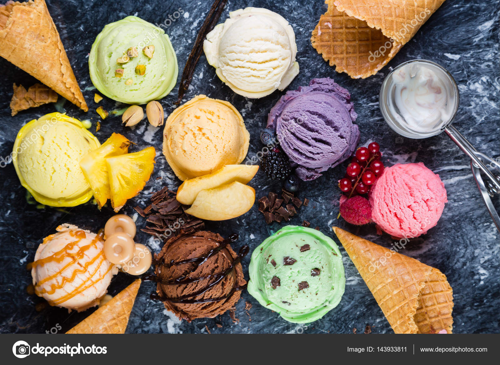 colorful ice cream scoop