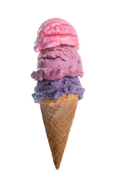 Стек барвистих морозива в конусі — стокове фото