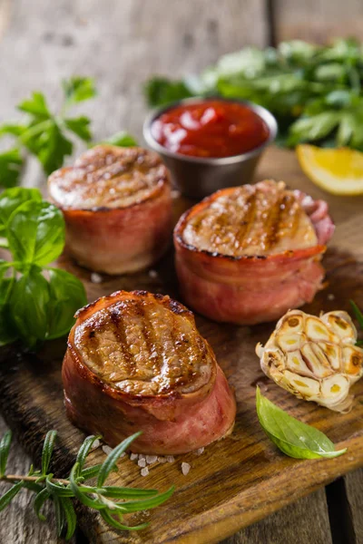 Roasted filet mignon with herbs and spices — Stock Photo, Image
