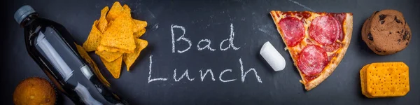 Unhealthy school lunch — Stock Photo, Image