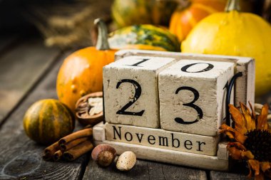 Şükran günü kavramı - süslemeleri ile kabak