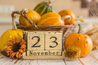 Şükran günü kavramı - süslemeleri ile kabak