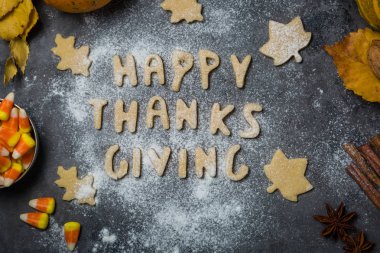 Şükran günü kavramı - malzemeler ve sembolleri pişirme