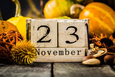 Şükran günü kavramı - süslemeleri ile kabak